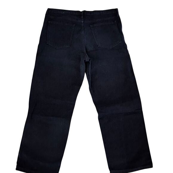 Banana Republic High Rise Straight Ankle Jeans Black Wash Size 33/16 Button Fly - Picture 4 of 8